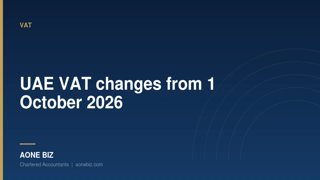 UAE VAT changes from 1 October 2026