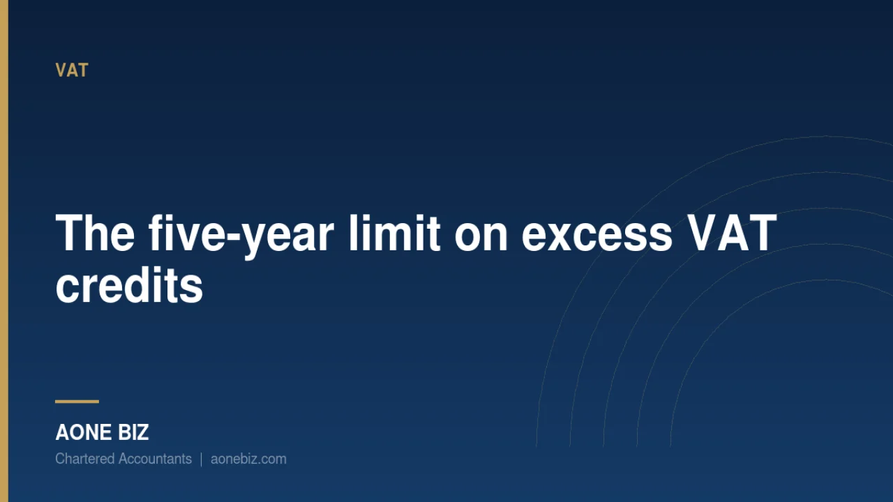 The five-year limit on excess VAT credits
