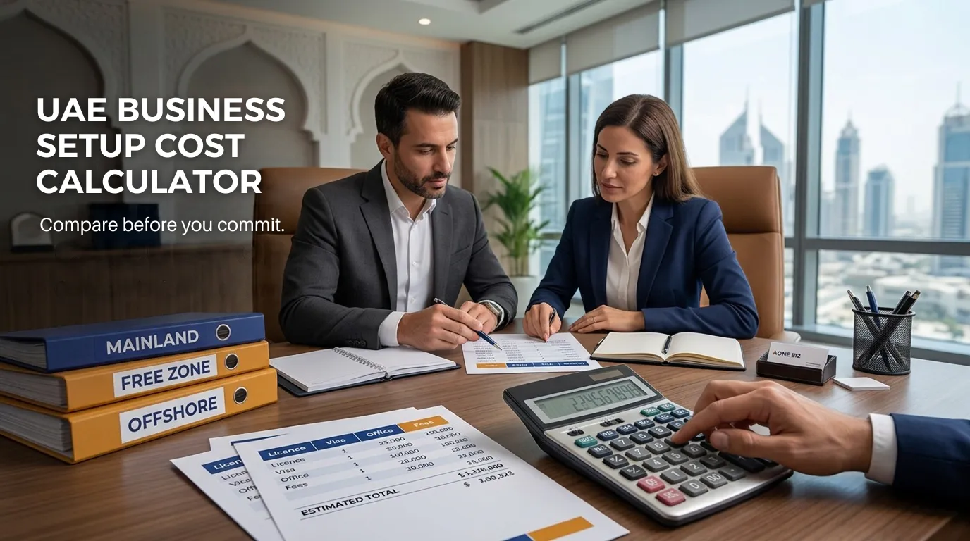 UAE business setup cost calculator from AONE BIZ