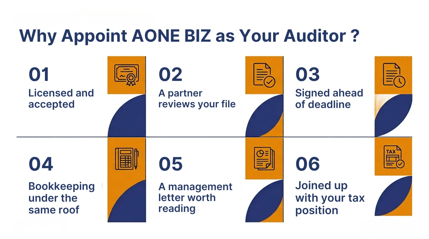 Why appoint AONE BIZ as your UAE auditor - licensed auditors, in-house audit team and free zone accepted reports